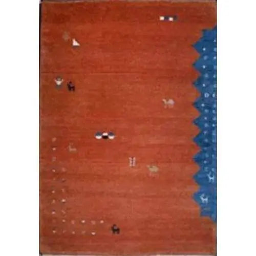 One Of The Kind Indian Hand-Knotted Gabbeh Rug 6'3" X 4'6"